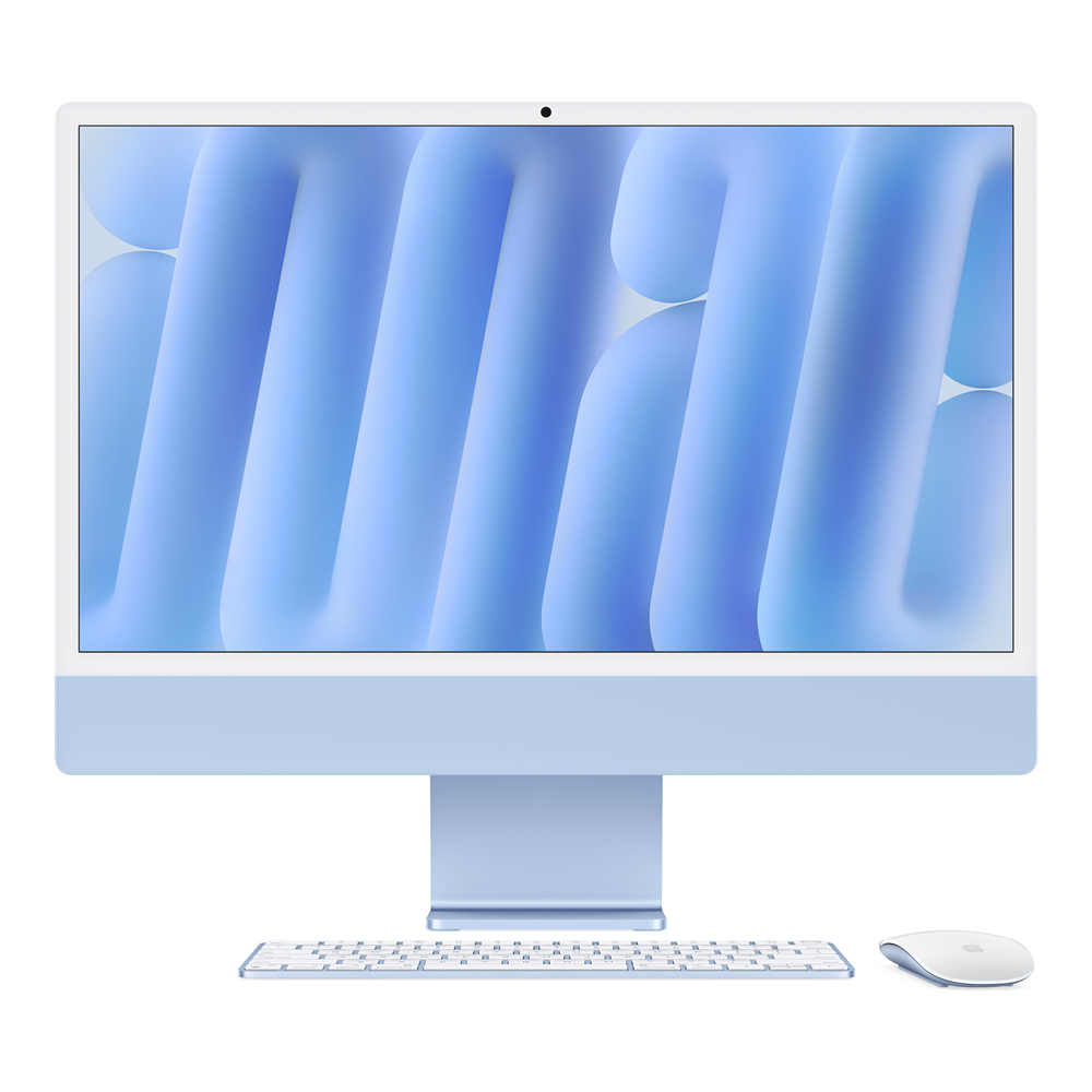 Apple iMac 24" Retina 4,5K, M4 (10C CPU, 10C GPU, 2024), 24 ГБ, 512 ГБ SSD, голубой